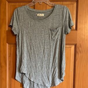 Hollister Gray Asymmetrical Short Sleeve T-Shirt